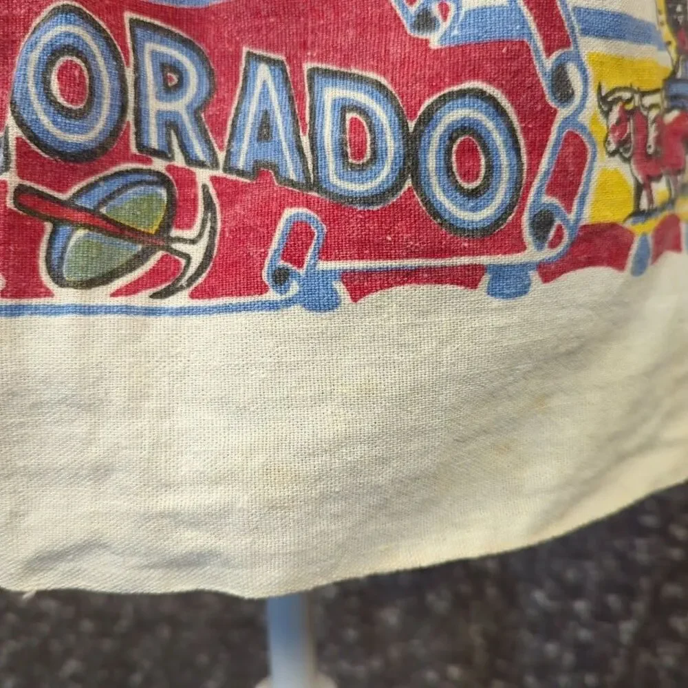 Vintage 40s/50s Colorado State‎ Landmarks Souvenir Travel Kitchen Apron